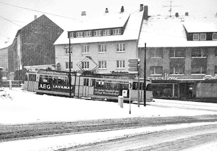 Tw 101 Linie 3 Zentralpunkt Abzw. Bismarckstr., 30.12.1968