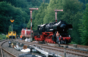 Dampflok 52 8086 bei der Ankunft in Radevormwald Dahlhausen-Wupper am 10.09.1994