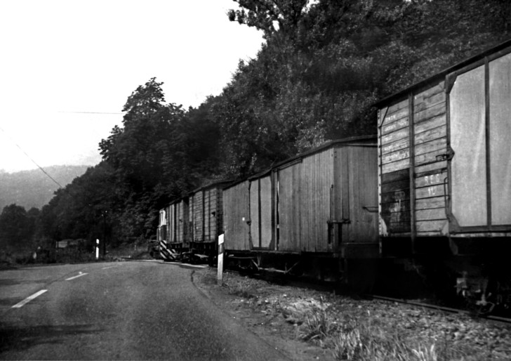 Brohltalbahn Burgbrohl Güterzug, 03.07.1971