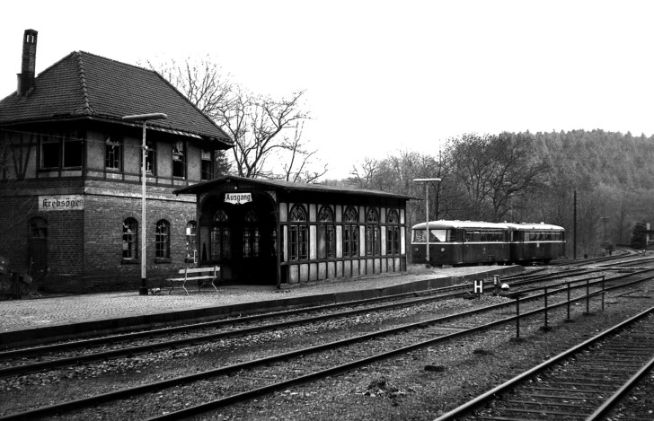 Bahnhof Krebsoege, Einfahrt Vt 95, 1973